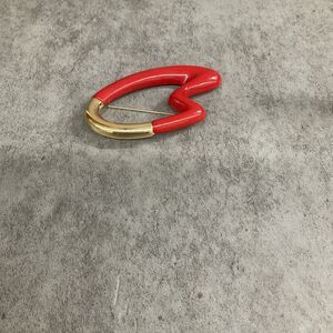 Monet Vintage Gold And Red Free Form Pin